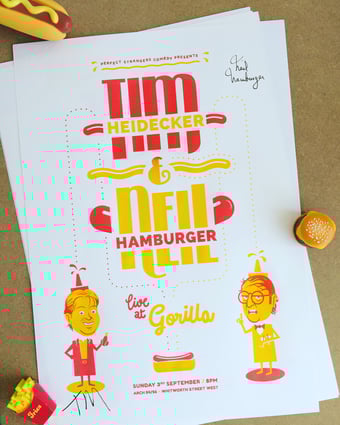 Image of Tim Heidecker & Neil Hamburger gig poster (autographed)