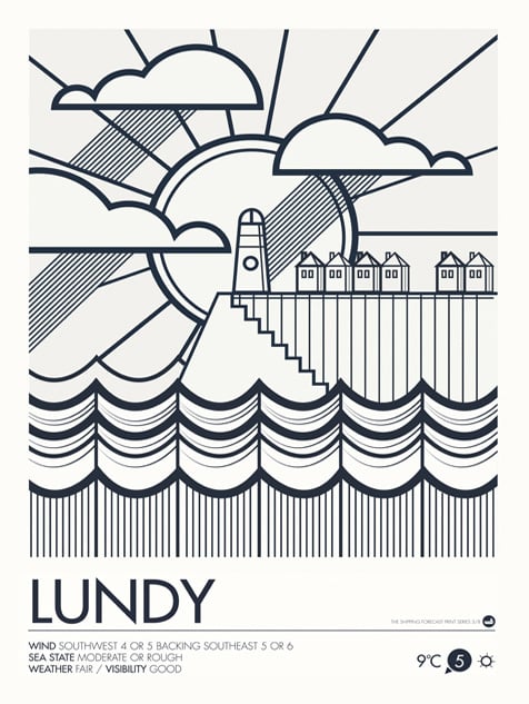 Image of Shipping Forecast Prints - Lundy