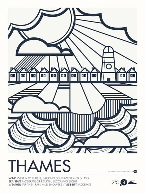 Image of Shipping Forecast Prints - Thames