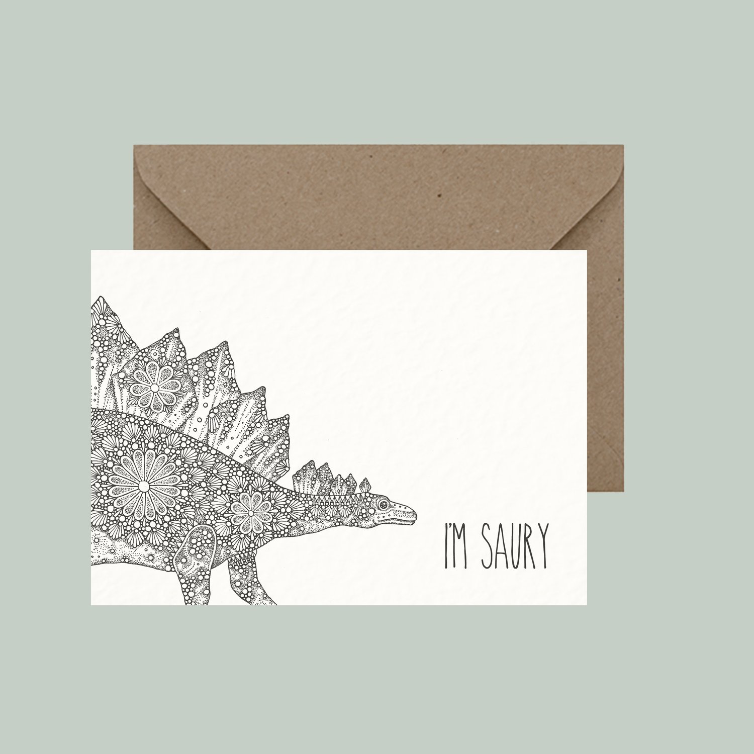 "I'm saury" greeting card
