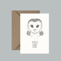 "Owl You Need Is Love" greeting card