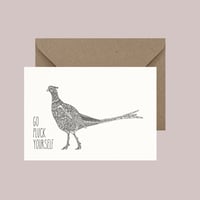 "Go pluck yourself" greeting card