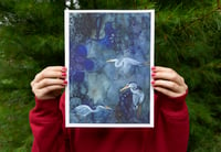 Image 1 of HERONS AT TWILIGHT: 9X12 INCH LIMITED EDITION PRINT