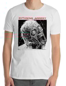 Image of CITIZENS ARREST - "STICKER DESIGN 1989" WHITE T-SHIRT