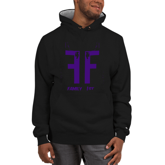 Image of family 1st hoodie  black/purple 