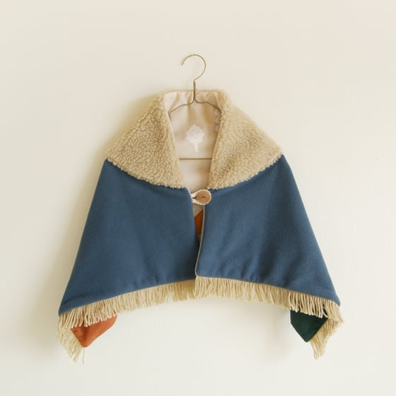 Image of kids shawl blanket #ash blue