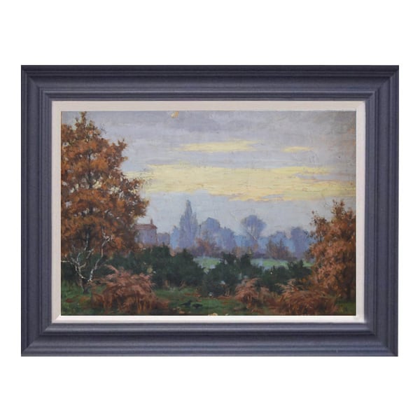 Image of Late 19th C, Oil Painting, 'Autumn Sunset'