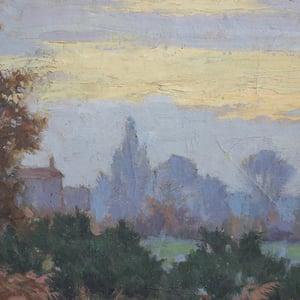 Image of Late 19th C, Oil Painting, 'Autumn Sunset'