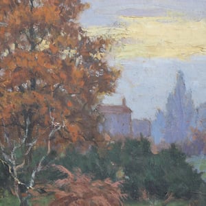 Image of Late 19th C, Oil Painting, 'Autumn Sunset'
