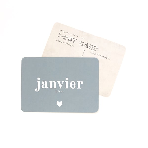 Image of Carte Postale JANVIER / BLEU STONE