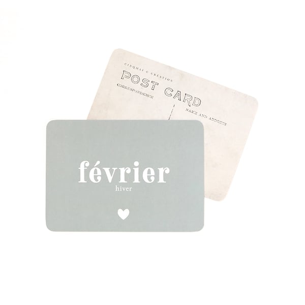 Image of Carte Postale FÉVRIER / BLEU LICHEN