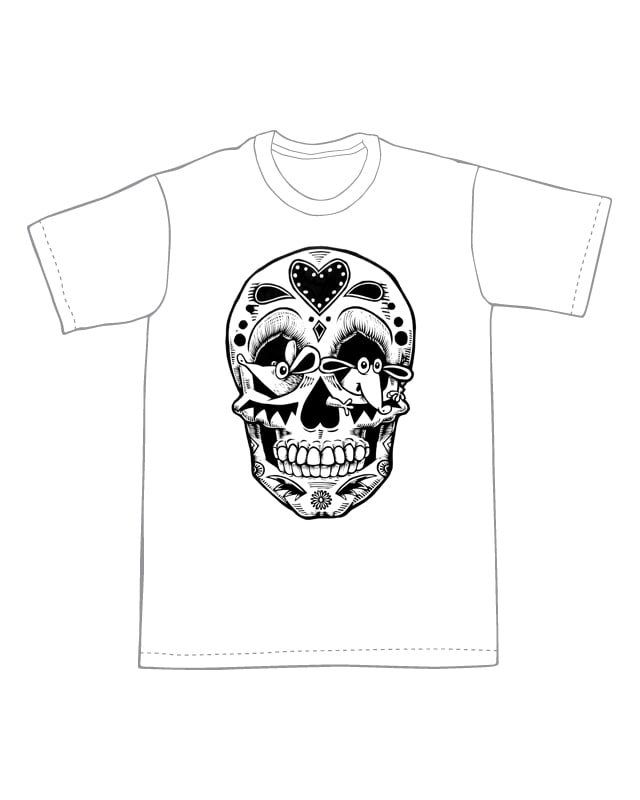 Mouse Sugar Skull T-shirt (A3) **FREE SHIPPING**