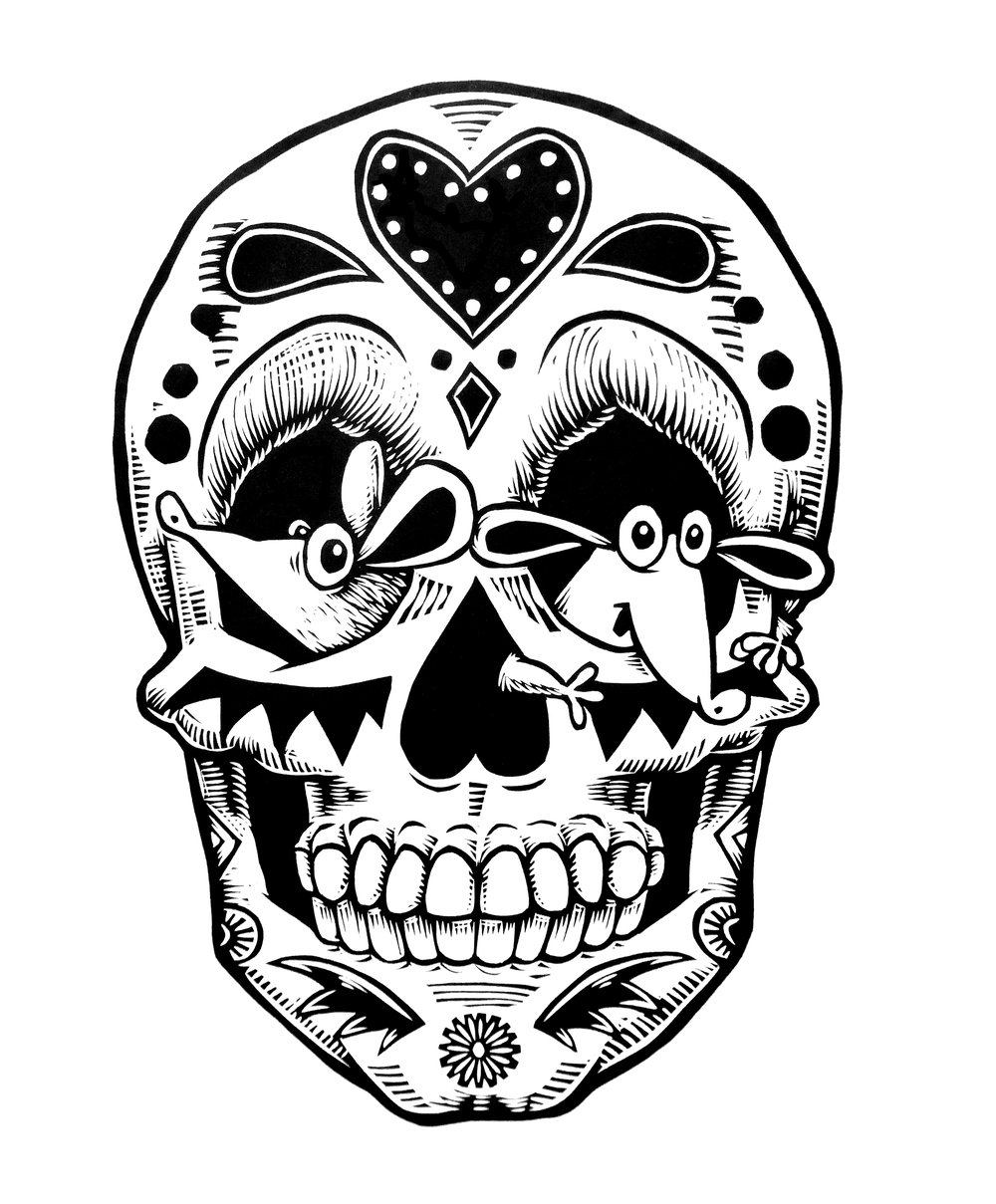 Mouse Sugar Skull T-shirt (A3) **FREE SHIPPING**