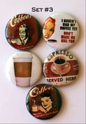 Coffee themed Flair Buttons