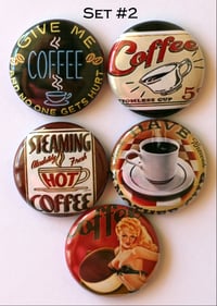 Image 3 of Coffee themed Flair Buttons