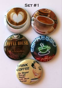 Image 4 of Coffee themed Flair Buttons