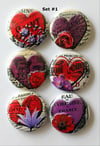 Romantic Heart Flair Buttons