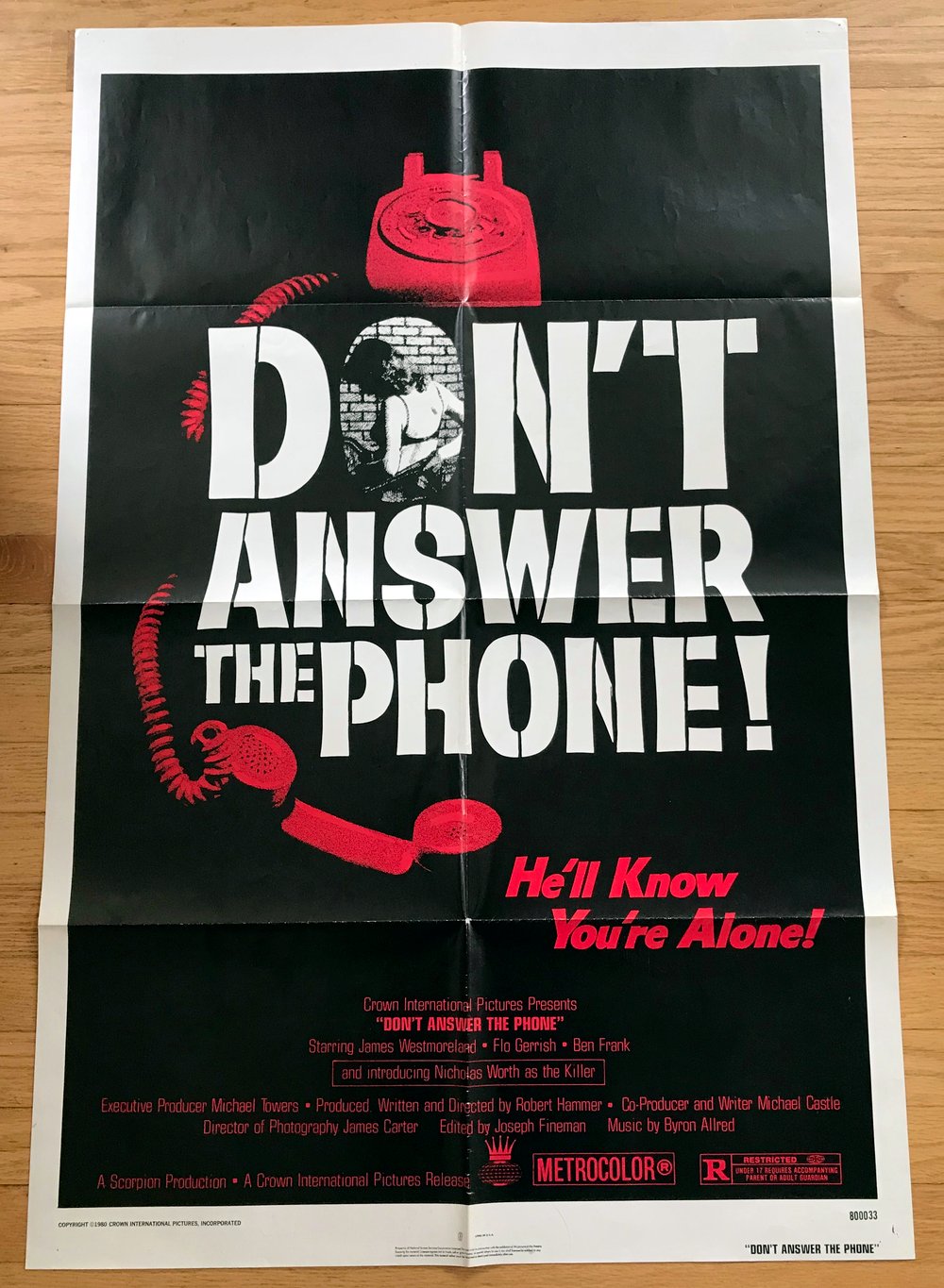 1980 DON'T ANSWER THE PHONE Original U.S. One Sheet Movie Poster