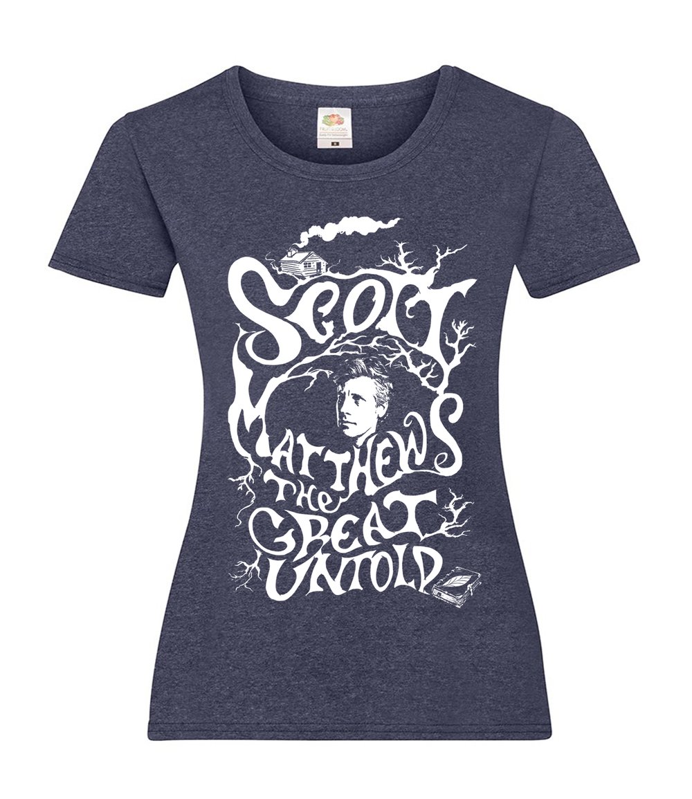 Image of Scott Matthews Ladies T-shirt 'The Great Untold' - Vintage Heather Navy