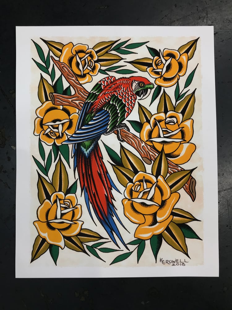 Image of Parrot giclee 16x20” 
