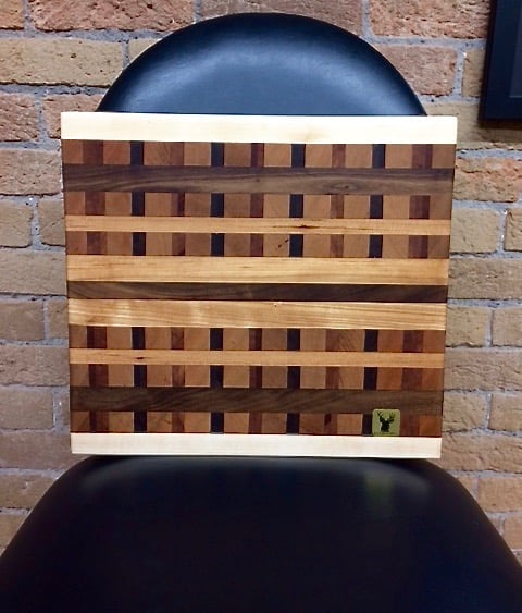 Image of Tad Mebane Signature Art • Black Walnut, Hard White Maple, Cherry, Mahogany Wood Chopping Block
