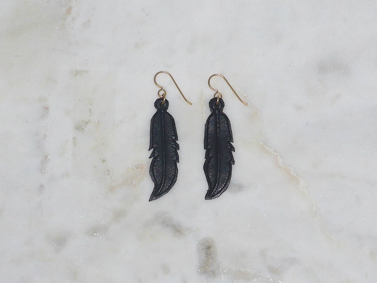 Black Feather Earrings | Handmade by Libby & Smee