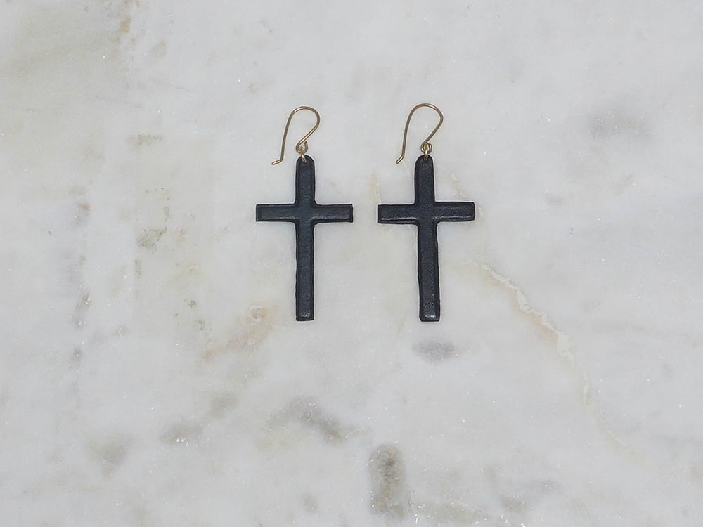 Image of Rebel Chic Sacred Heart Cross Earrings