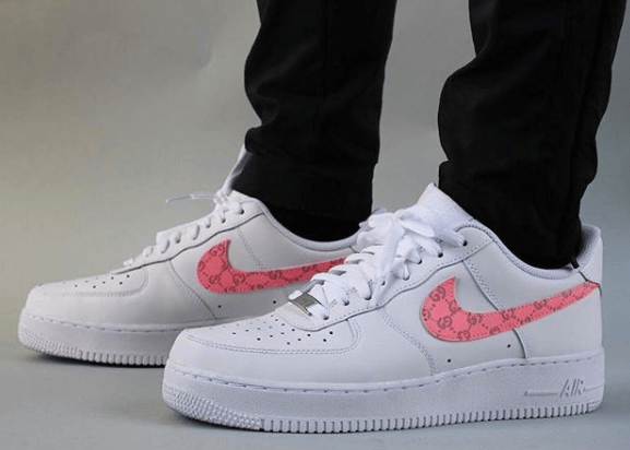 pink gucci air force ones