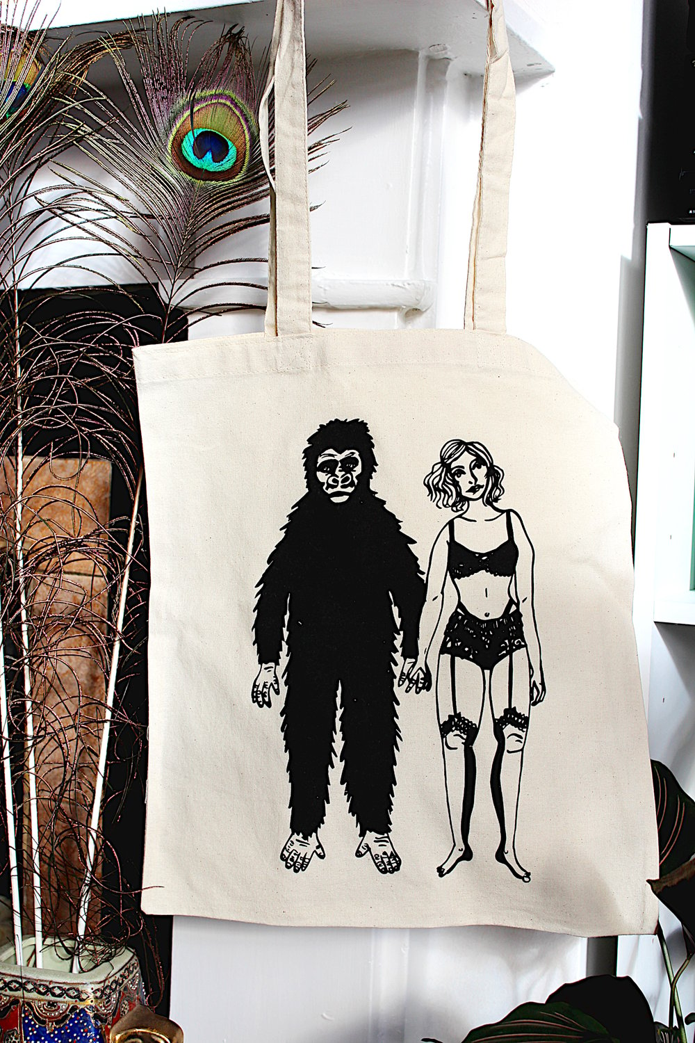 Image of Girl/Gorilla Tote Bag