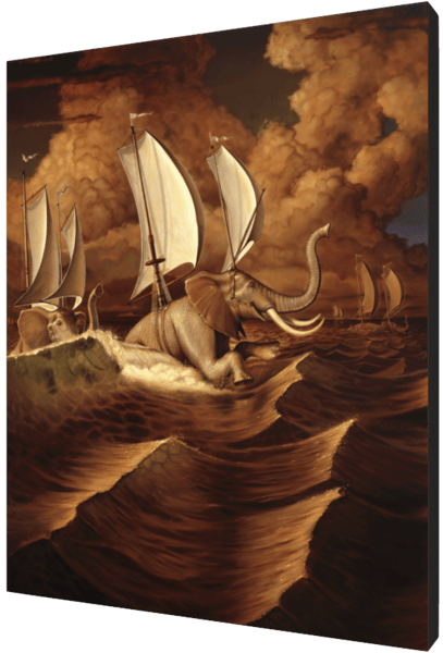 Image of 'Elephants' canvas print 16" X 20"