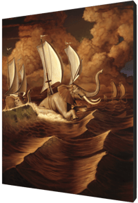Image 1 of 'Elephants' canvas print 16" X 20"