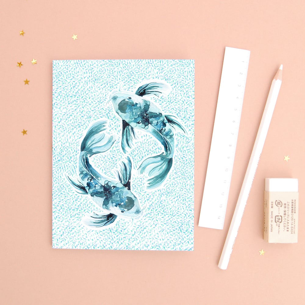 Image of The Fish Pisces Zodiac - Recycled Paper Notebook