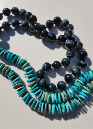 Multi Colored Turquoise & Cat's Eye Helix Necklace