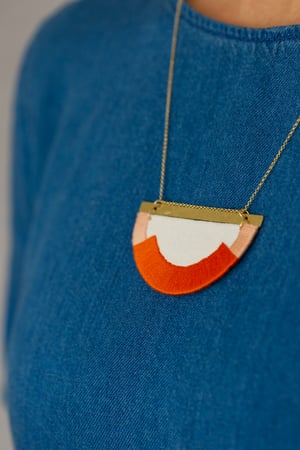 Image of CRAVEN necklace in Burnt Orange and Blush