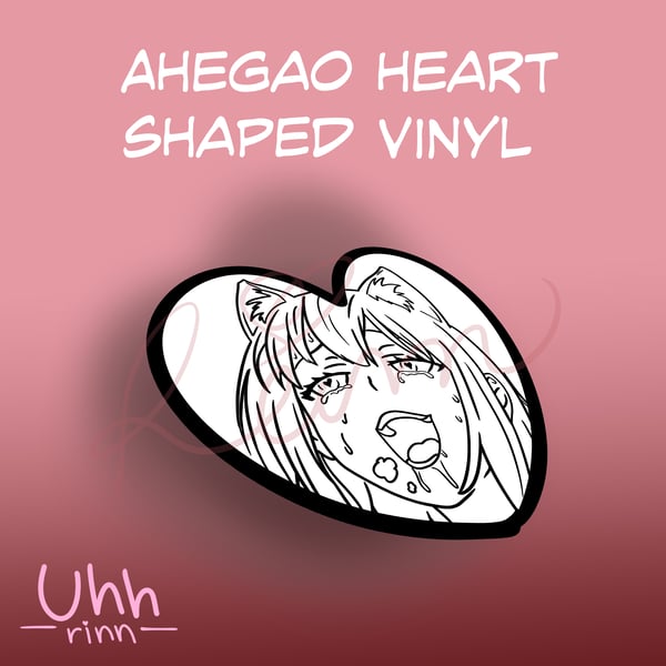 Image of Ahegao heart shaped vinyl 