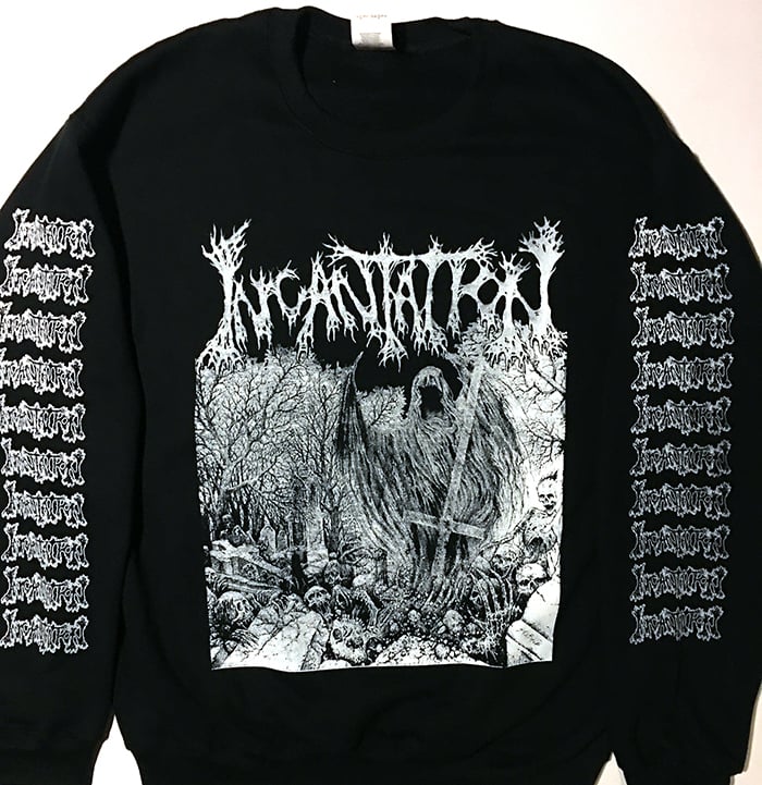 Image of Incantation " Rotting " Sweatshirt with Sleeve Prints