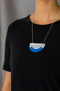 Image 2 of CRAVEN necklace in Cobalt Blue and Soft Grey with Silver