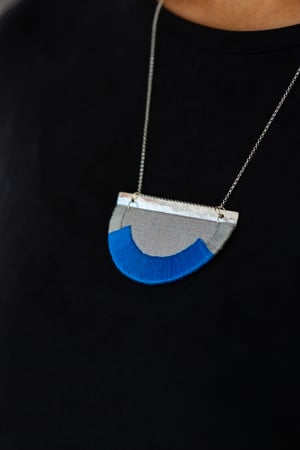 Image of CRAVEN necklace in Cobalt Blue and Soft Grey with Silver