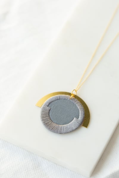 Image of LUNA circle pendant in Grey