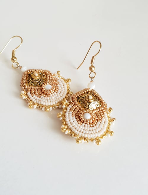 Image of Boucles d'oreille METEORE " CREAM "