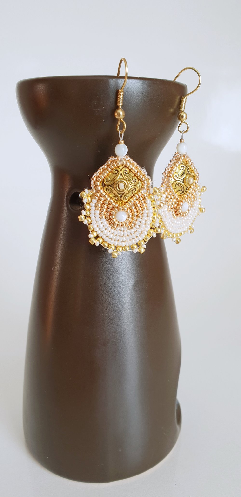 Image of Boucles d'oreille METEORE " CREAM "