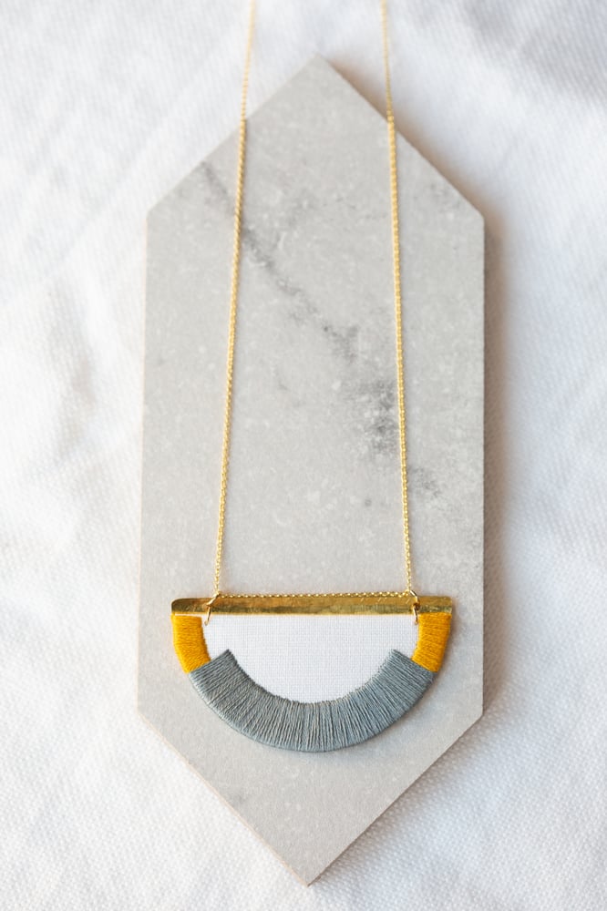 Image of CRAVEN necklace in Steel and Mustard