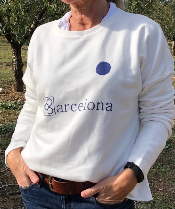 Image of Sudadera mujer blanca baldosa Barcelona 