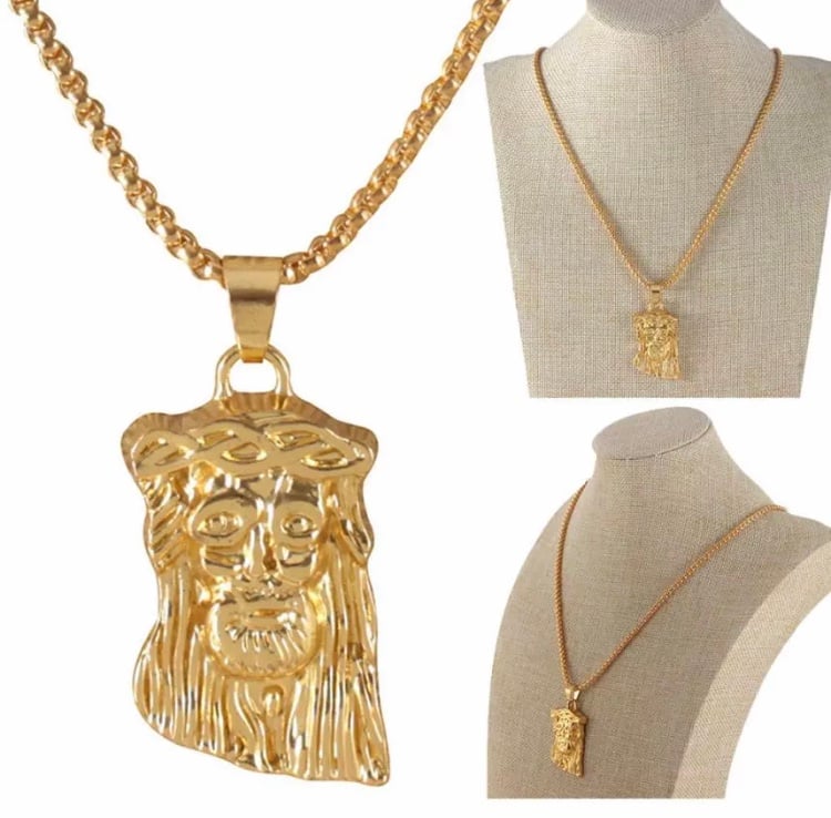 Image of Full Iced Out Rhinestone Lion Tag Pendant Cuban Chain/Necklace 