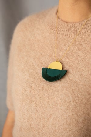 Image of LUNA semi-circle pendant in Forest
