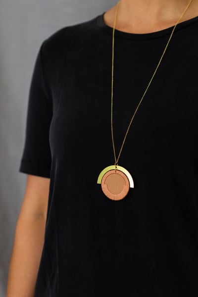 Image of LUNA circle pendant in Rose