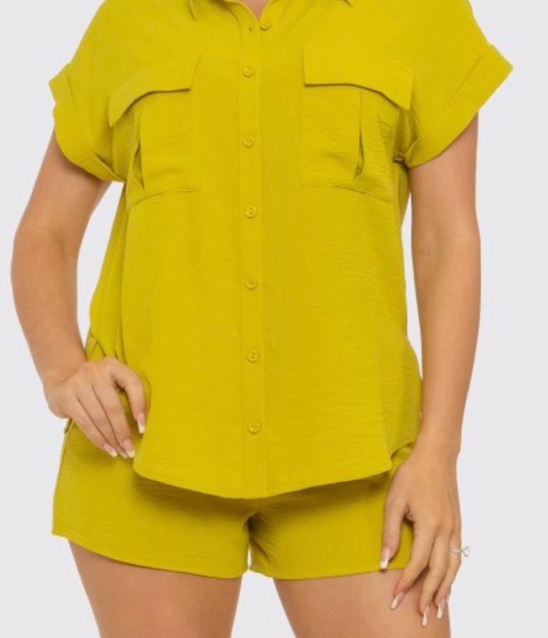 Wasabi 2pc Set W/ Pockets (Has Stretch) SMALL Image 2