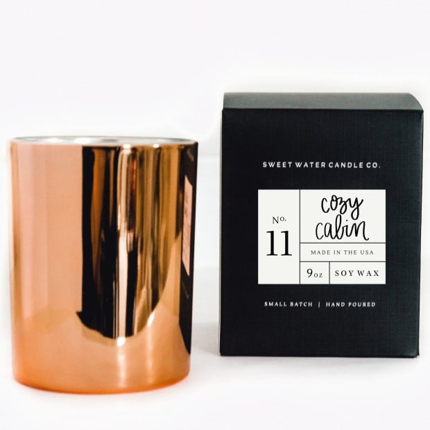 Image of Cozy Cabin Soy Candle | Rose Gold Candle