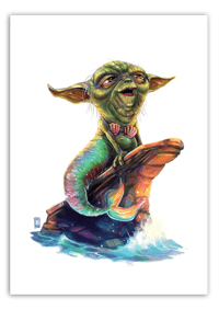 Image 1 of Yoda Mermaid - A3 Poster Print