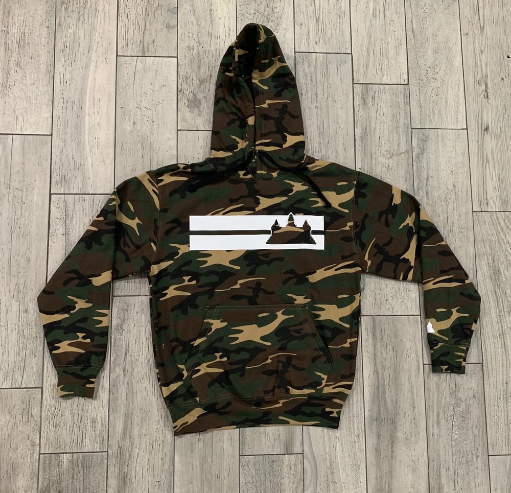 Image of Camo Double Striped Hoodie